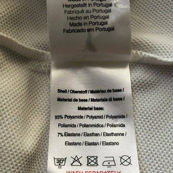 NWT $139 GOLFINO Sz 6 or S Women's Polo Shirt 5 Buttons 3/4 Sleeve White Black - Picture 11 of 12